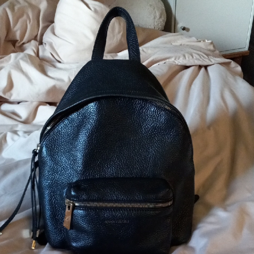 Black Leather Backpack By Anna Virgili